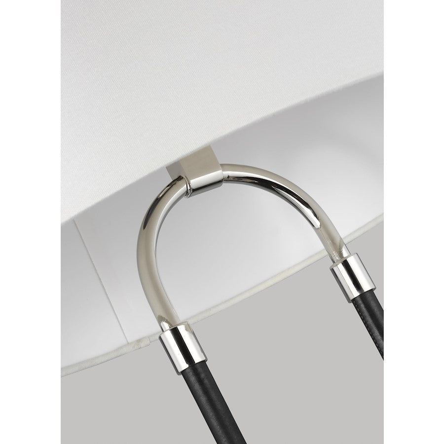 Studio Katie 1-Lt Table Lamp, Pol Nickel/White Linen