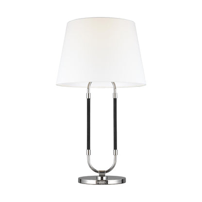 Studio Katie 1-Lt Table Lamp, Pol Nickel/White Linen