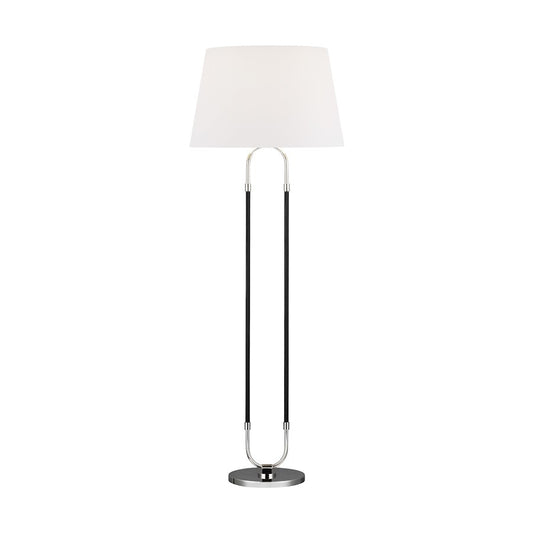 Visual Comfort Studio Katie 1-Lt Floor Lamp, Pol Nickel/White Linen - LT1031PN1