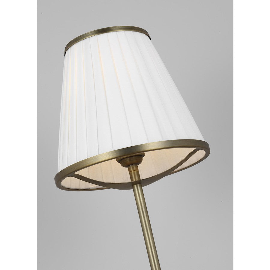 Studio Esther 1-Lt Table Lamp, Brass/White Pleated