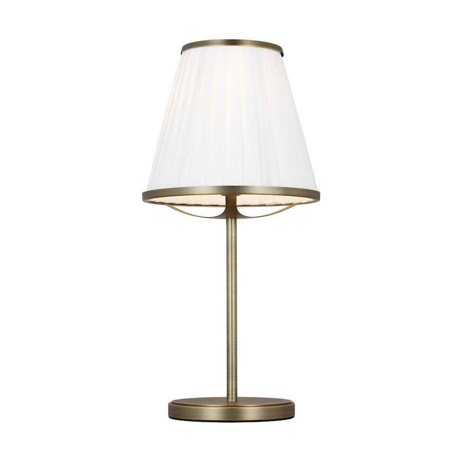 Studio Esther 1-Lt Table Lamp, Brass/White Pleated