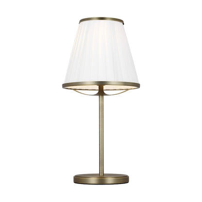 Studio Esther 1-Lt Table Lamp, Brass/White Pleated