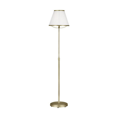 Visual Comfort Studio Esther 1-Lt Floor Lamp, Brass/White Pleated - LT1141TWB1