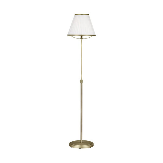 Visual Comfort Studio Esther 1-Lt Floor Lamp, Brass/White Pleated - LT1141TWB1