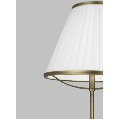 Visual Comfort Studio Esther 1-Lt Floor Lamp, Brass/White Pleated