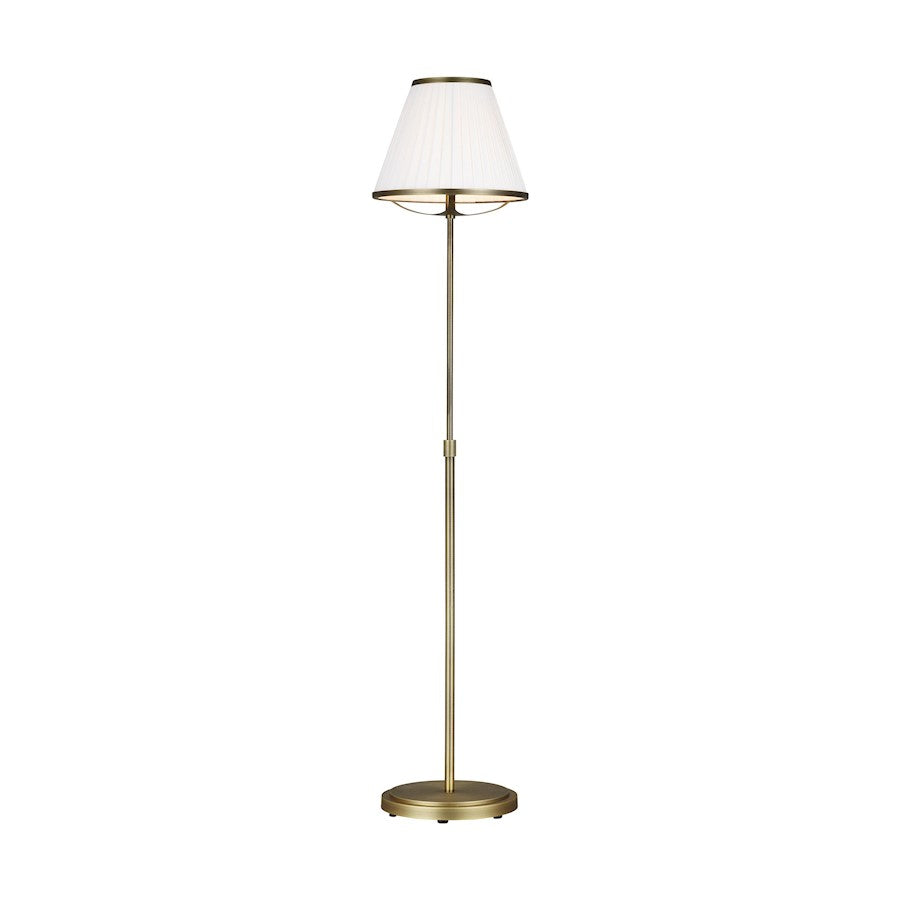Visual Comfort Studio Esther 1-Lt Floor Lamp, Brass/White Pleated