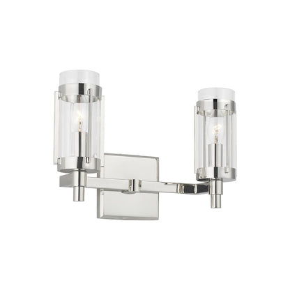 2 Light Bathroom Vanity Light, Polished Nickel