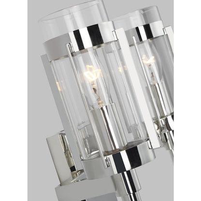 2 Light Bathroom Vanity Light, Polished Nickel