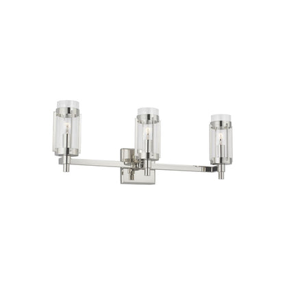 3 Light Bathroom Vanity Light, Polished Nickel