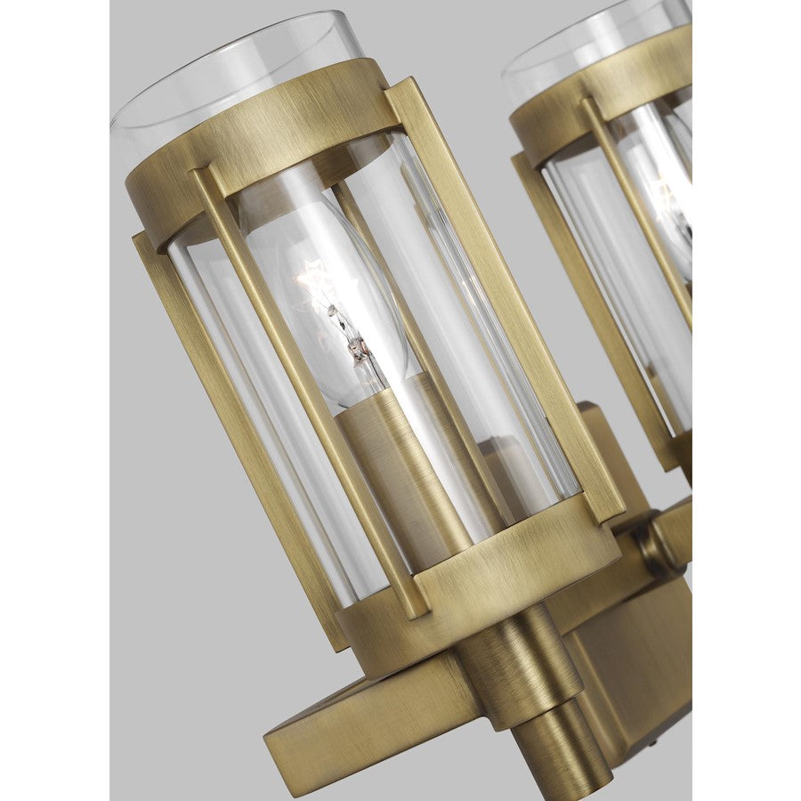 3 Light Bathroom Vanity Light, Brass