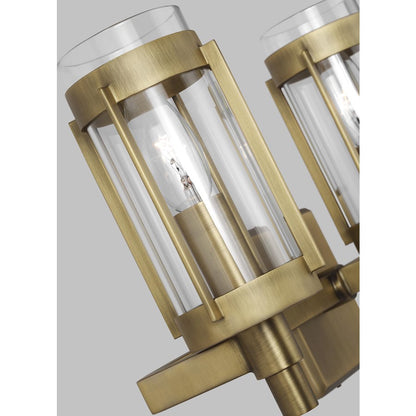 3 Light Bathroom Vanity Light, Brass