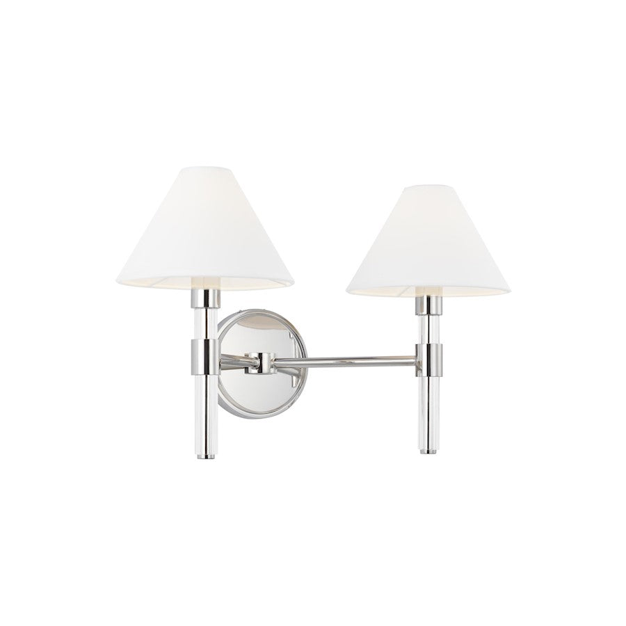 2 Light Bathroom Vanity Light, Polished Nickel