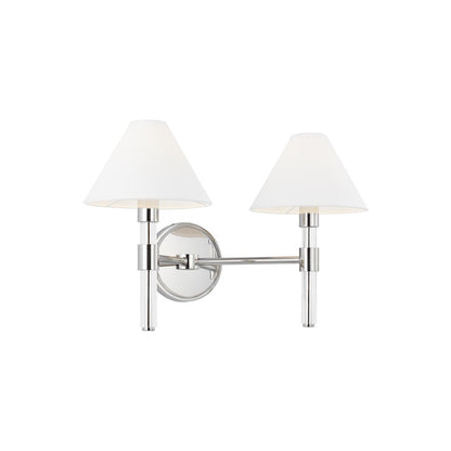 2 Light Bathroom Vanity Light, Polished Nickel