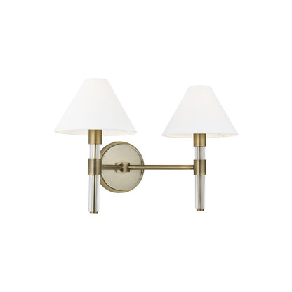 2 Light Bathroom Vanity Light, Time Worn Brass