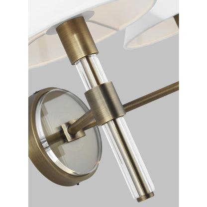 2 Light Bathroom Vanity Light, Time Worn Brass