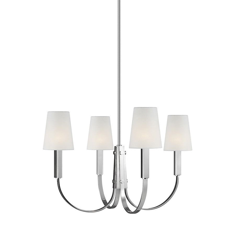 4-Light Medium Chandelier, Nickel