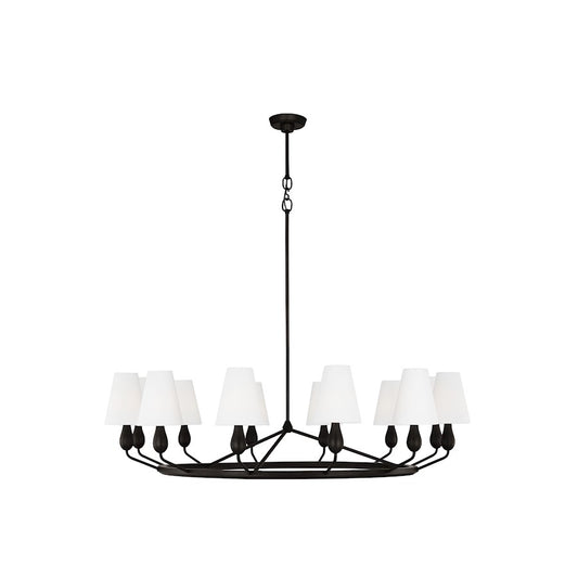 Visual Comfort Studio Ziba 12-Lt XL Chandelier, Iron/White - TC11712AI