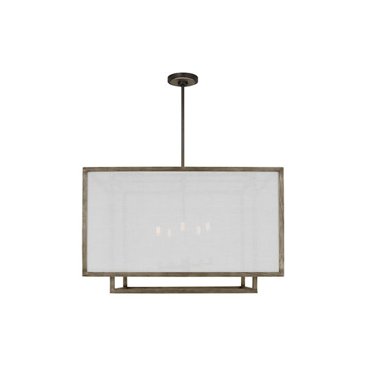 Visual Comfort Studio Brockway 5-Lt XL Lantern, Oak Wood/White - TFC1075WDO