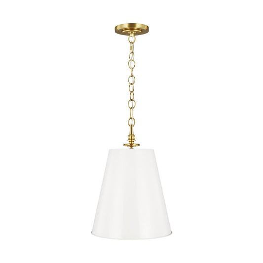 Visual Comfort Studio Capri 2-Lt Tall Pendant, Brass/Ant White - TP1012BBS-AWT