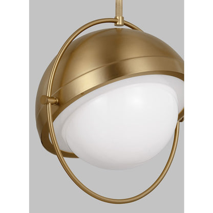 1 Light XL Pendant, Brass/Milk White