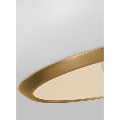 1 Light Large Pendant, White/Iron