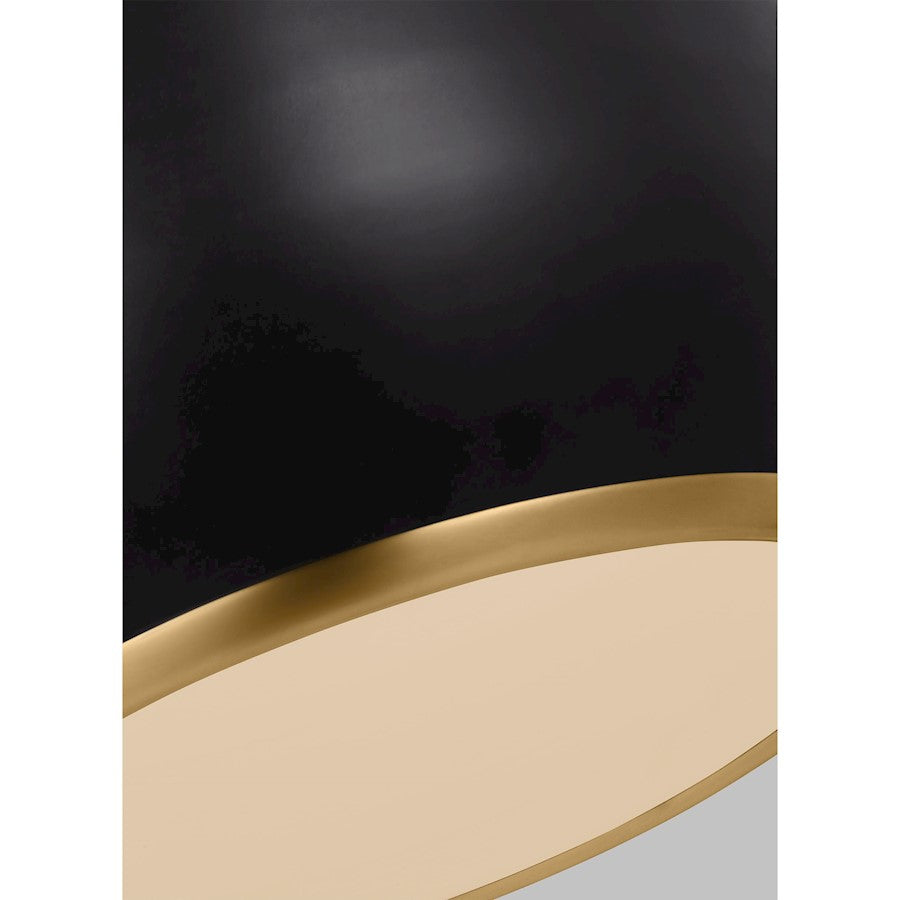 1 Light Small Pendant, Iron/White