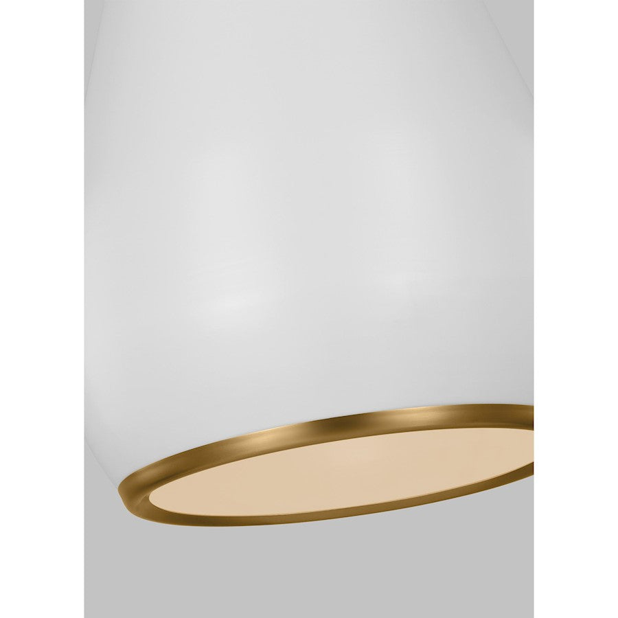 1 Light Small Pendant, White/Iron