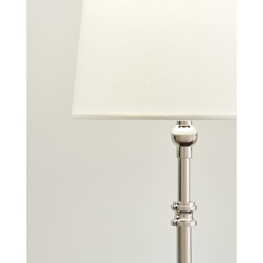 Studio Capri 1-Lt Buffet Lamp, Pol Nickel/White Linen