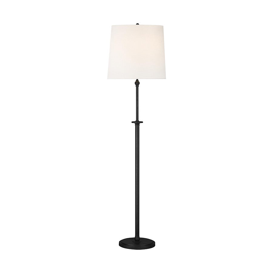 Visual Comfort Studio Capri 2 Light Floor Lamp, Iron/White Linen - TT1012AI1