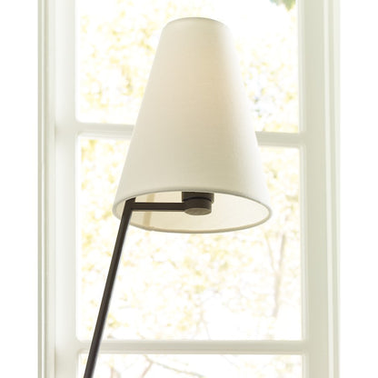 Studio Dylan 1-Lt Tall Table Lamp, Brass/White Linen