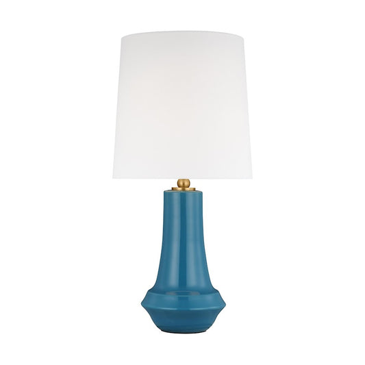 Visual Comfort Studio Jenna 1-Lt Med Table Lamp, Lucent Aqua/White - TT1231LAQ1