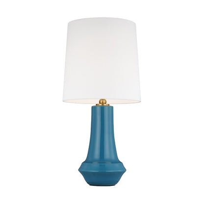 Studio Jenna 1-Lt Med Table Lamp, Lucent Aqua/White