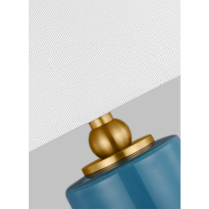 Studio Jenna 1-Lt Med Table Lamp, Lucent Aqua/White