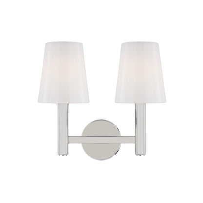 Visual Comfort Studio Logan 2-Lt Vanity, Pol Nickel/Milk White - TV1122PN