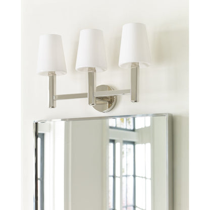 3 Light Bathroom Vanity Light, Polished Nickel