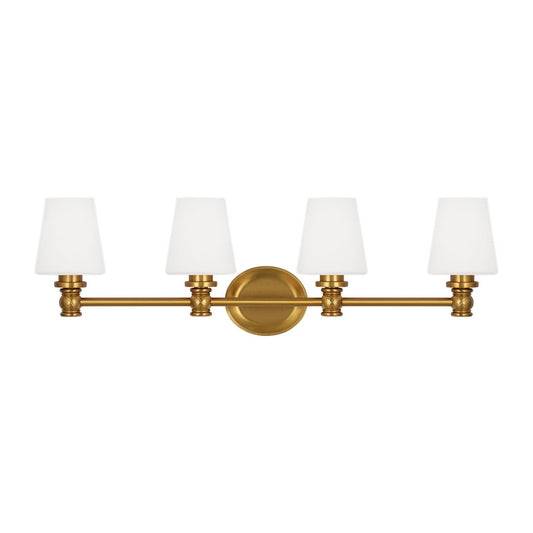 Visual Comfort Studio Xavierre 4Lt Wall Sconce, Brass/Opal Etched - VS22104BBS
