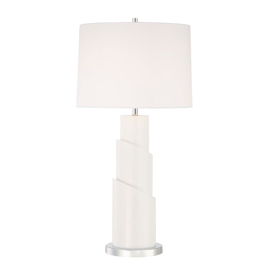 Minka Lavery Ambience 32in Table Lamp | Transitional White Finish | Living Room & Bedroom Accent | 16 x 32 in | Model 10056-0