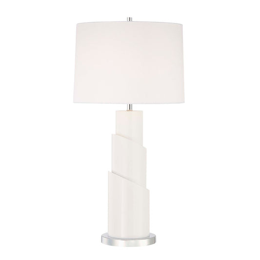 Minka Lavery Ambience 32in Table Lamp | Transitional White Finish | Living Room & Bedroom Accent | 16 x 32 in | Model 10056-0