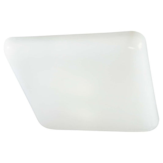 Minka Lavery 1022 19in 2-Light Fluorescent Flush Mount | Transitional White Steel | Kitchen & Bathroom | 19 x 19 x 4 in | Model 1022-44-PL