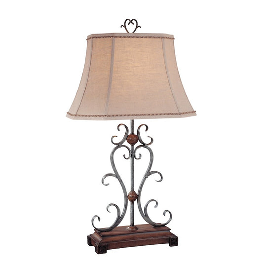 Minka Lavery Ambience 1-Light Table Lamp | Traditional Wood-Silver Finish | Living Room & Bedroom Accent | 13 x 18 in | Model 10361-0
