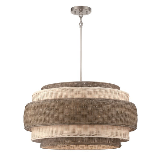 Minka Lavery Montauck Bay 20in 4-Light Pendant Semi-Flush | Transitional Brushed Nickel | Kitchen Island & Dining Room | Model 1074-84