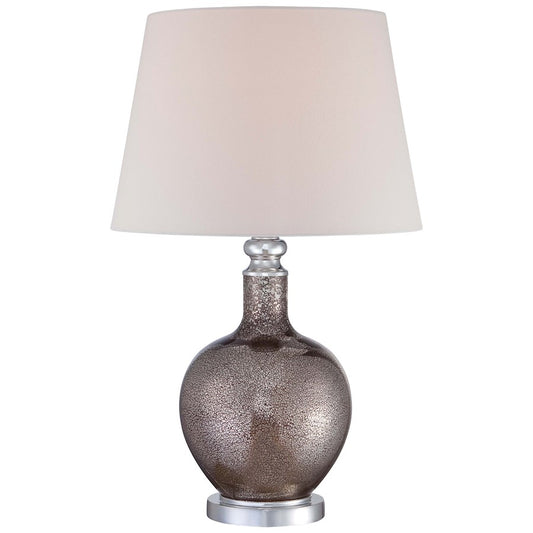 Minka Lavery Ambience 16in 1-Light Table Lamp | Traditional Polished Nickel and Red Mercury Glass | Living Room & Bedroom | 16 x 26 in | Model 12416-0