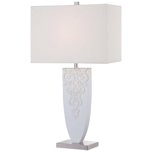 Minka Lavery Ambience 28in Table Lamp | Traditional Brushed Nickel | Living Room & Bedroom Accent | 10 x 16 x 28 in, 1-Light | Model 12421-0