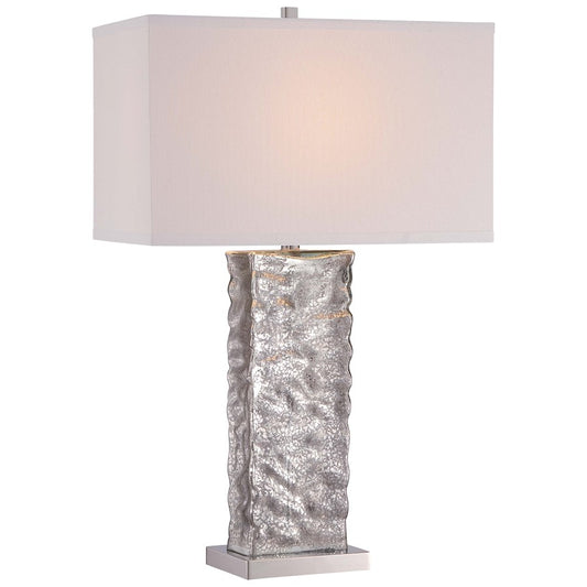 Minka Lavery Ambience 1-Light Table Lamp | Traditional Mercury Glass and Polished Nickel | Living Room & Bedroom Accent | Model 12427-0