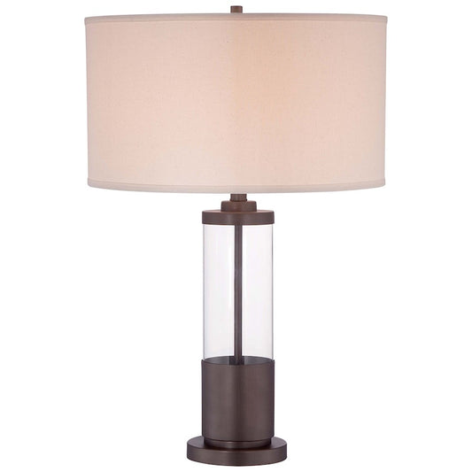Minka Lavery Ambience 18in 1-Light Table Lamp | Transitional Copper Bronze Patina and Clear Glass | Living Room & Bedroom | Model 12435-2