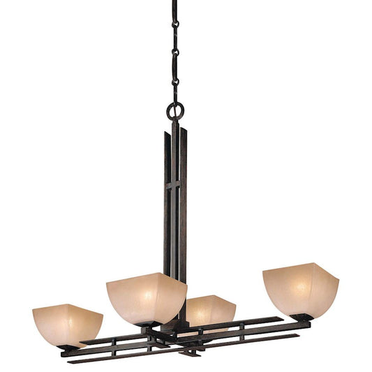 Minka Lavery Lineage 42in 4-Light Island Pendant | Transitional Iron Oxide Steel | Kitchen Island & Dining Room | 42 x 19 x 33 in | Model 1274-357