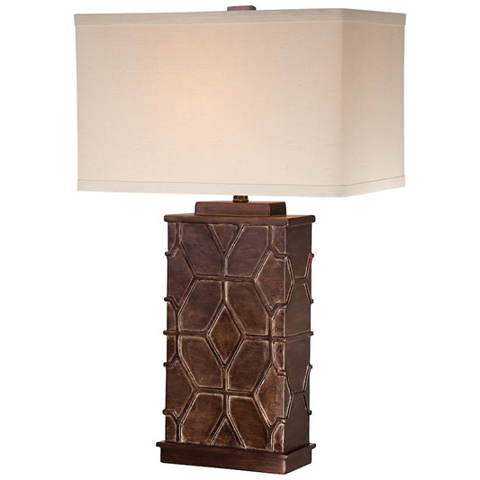 Minka Lavery Ambience 1-Light Table Lamp | Bronze-Dry Brush Gold with Cream Linen Shade | Living Room & Bedroom Accent | 30.5 in H | Model 13026-0