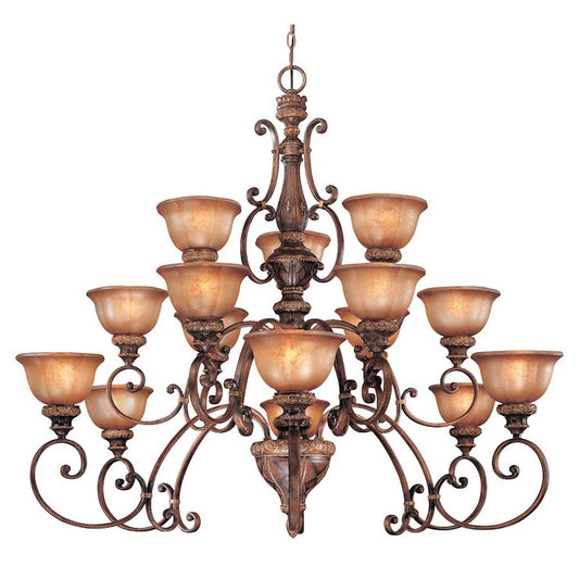 Minka Lavery Illuminati 52in 15-Light Chandelier | Traditional Illuminati Bronze | Dining Room & Living Room | 52 x 52 x 43 in | Model 1359-177