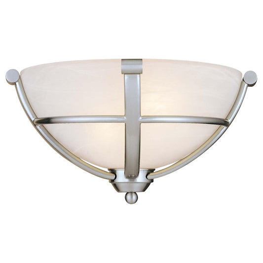 Minka Lavery Paradox 13in 2-Light Wall Sconce | Transitional Brushed Nickel | Hallway & Bedroom Accent | 13 x 6 x 7 in | Model 1420-84