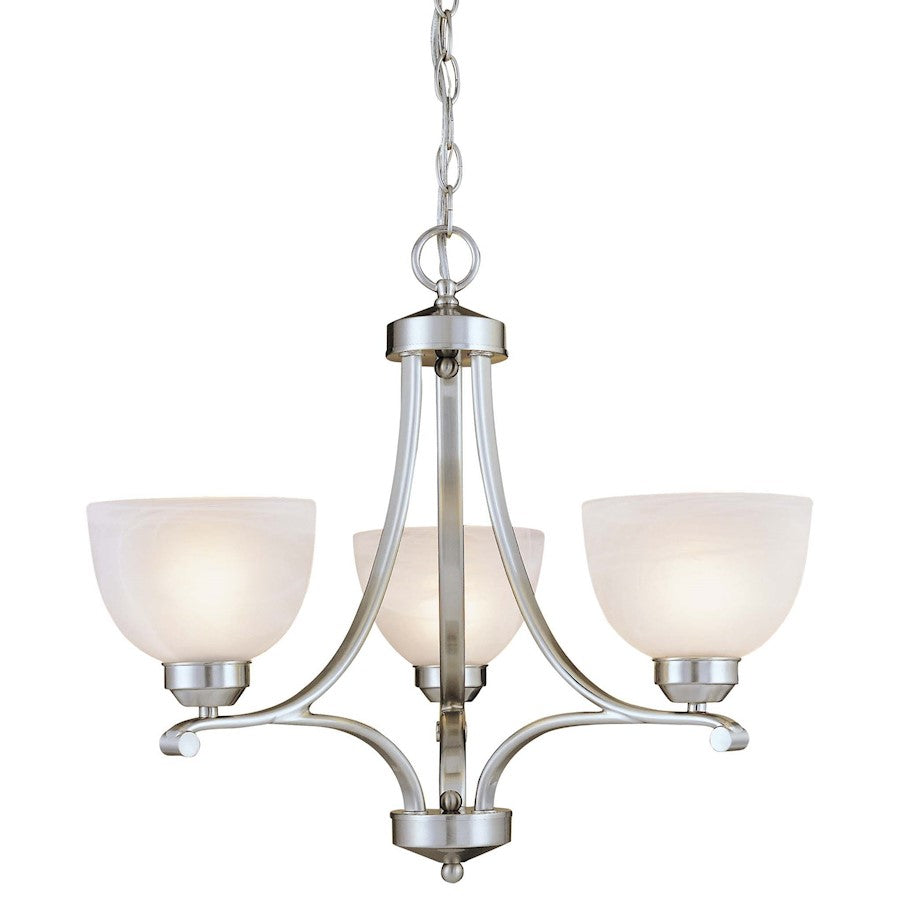 Minka Lavery Paradox 3-Light Mini Chandelier | Brushed Nickel Steel | Dining Room & Kitchen Island | 23 x 23 x 20 in | Model 1423-84